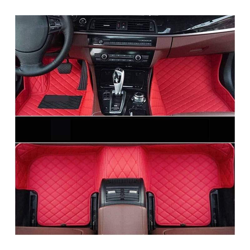 3D Auto Bodenmatte Kompatibel Mit Mitsubishi Outlander 2005-2019 Leder Fußmatten Auto Innenausstattung PU Bodenmatte (Red-rot) von RQIVOTLEN