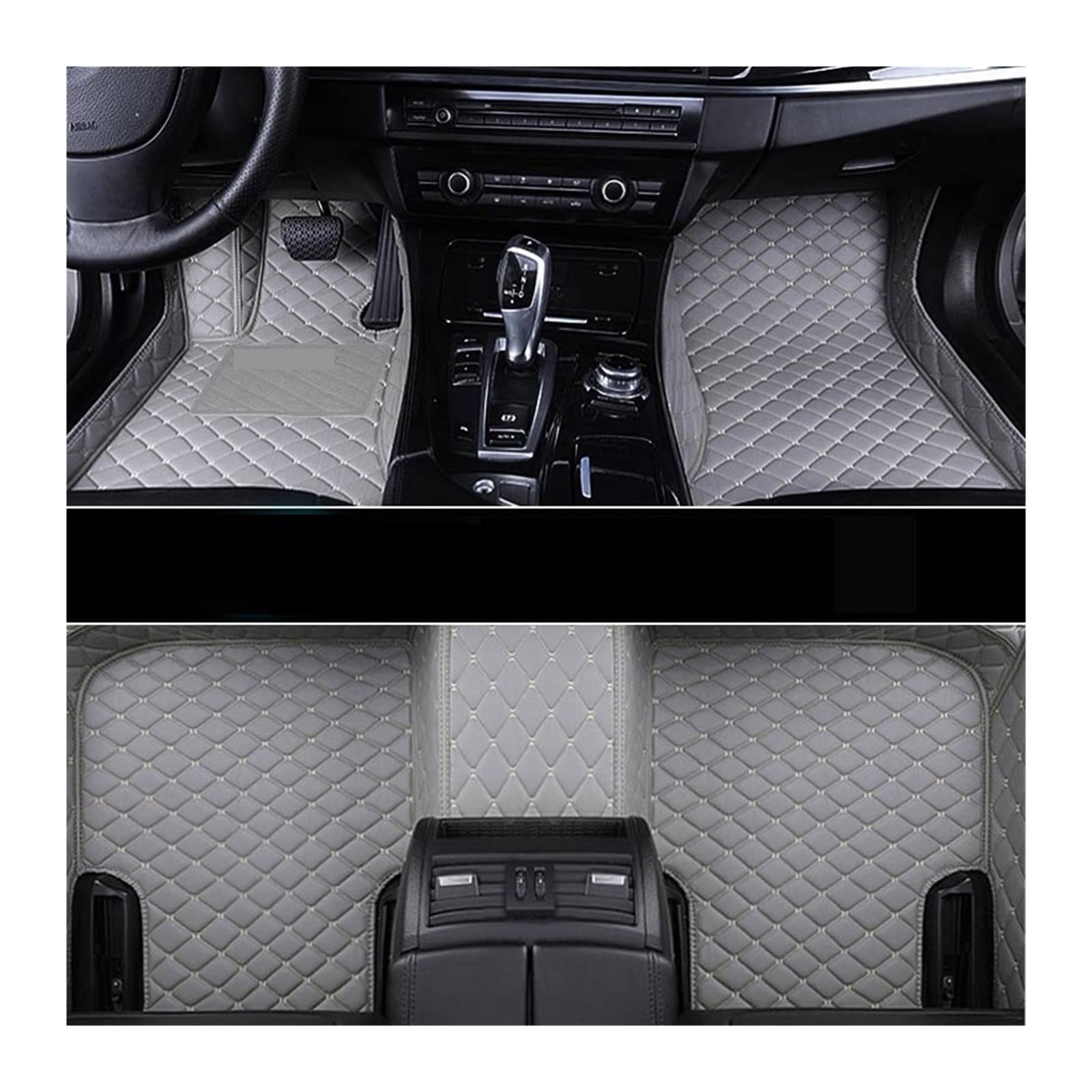 3D Auto Bodenmatte Kompatibel Mit Mitsubishi Outlander 2005-2019 Leder Fußmatten Auto Innenausstattung Zubehör PU Bodenmatte (GRAY-GRAY) von RQIVOTLEN