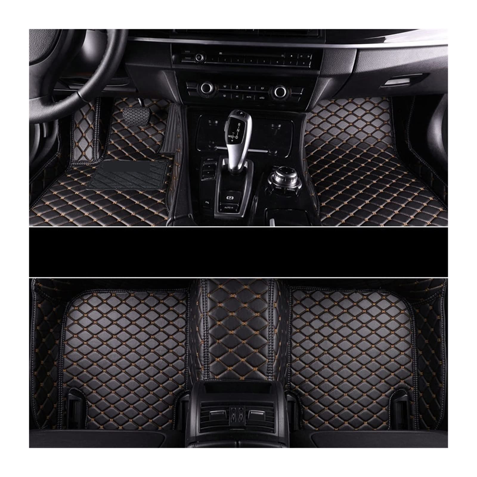 3D Auto Bodenmatte Kompatibel Mit Ssang Yong Korando 2010-2019 Leder Auto Fußmatten Auto Links Lenkrad Auto Matte(BLACK-COFFEE) von RQIVOTLEN