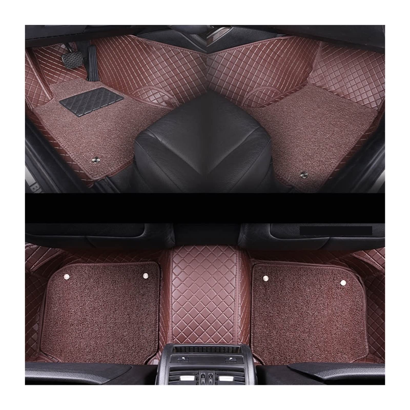 3D Auto Fußmatten Kompatibel Mit KIA OPTIMA 3/4 2010-2020 Innen Teile Auto Zubehör Leder Bodenmatte (COFFEE CF OPTIMA 3) von RQIVOTLEN