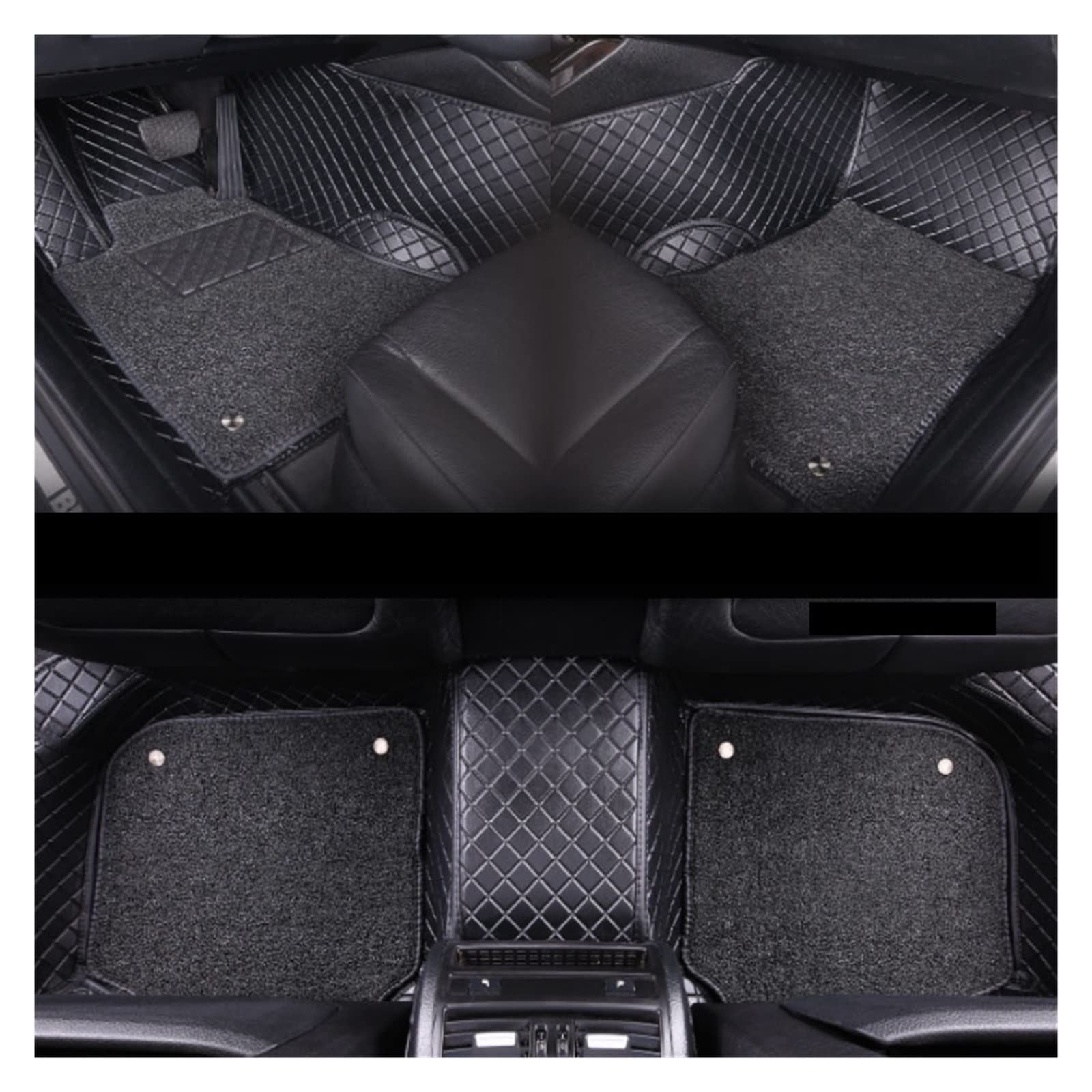 3D Car Floor Mats Compatible With LADA VAZ LARGUS 2012-2021 Interior Parts Car Accessories Leather Floor Mat(BLACK BL LARGUS) von RQIVOTLEN