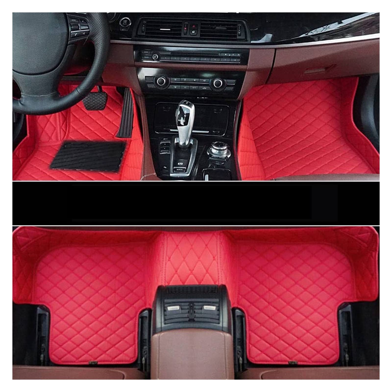 3D Floor Mat Compatible With LADA VAZ Priora 2007-2013 Leather Floor Mats Auto Interior Accessories Car Floor Mats(Red-RED) von RQIVOTLEN