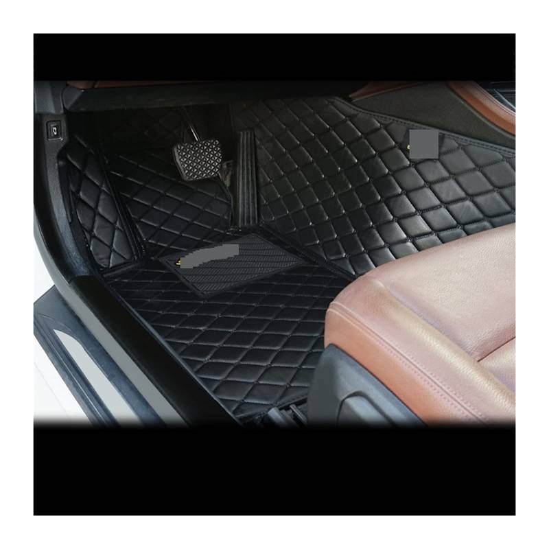 3D Leder Auto Bodenmatte Kompatibel Mit Mitsubishi Pajero Sport Montero Sport 1998-2019 Matten Auto Interieur Zubehör(Black-Beige-black) von RQIVOTLEN