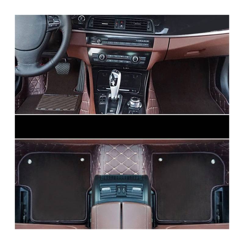 3D Leder Auto Bodenmatte Kompatibel mit KIA Sportage III 2004-2016 2008 2010 2012 3D PU Matten Auto Innenausstattung Zubehör(COFFEE-BEIGE-COFFEE) von RQIVOTLEN