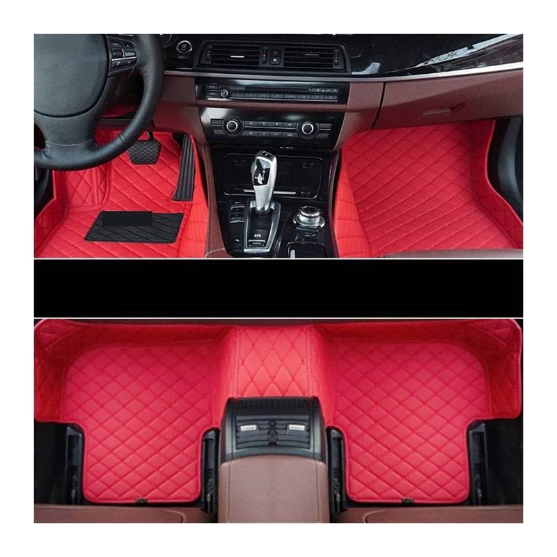 Auto Bodenmatte Kompatibel Mit Chrysler PT Cruiser 2000-2010 Leder Auto Fußmatten Auto Innenraum Zubehör PU(Red-rot) von RQIVOTLEN