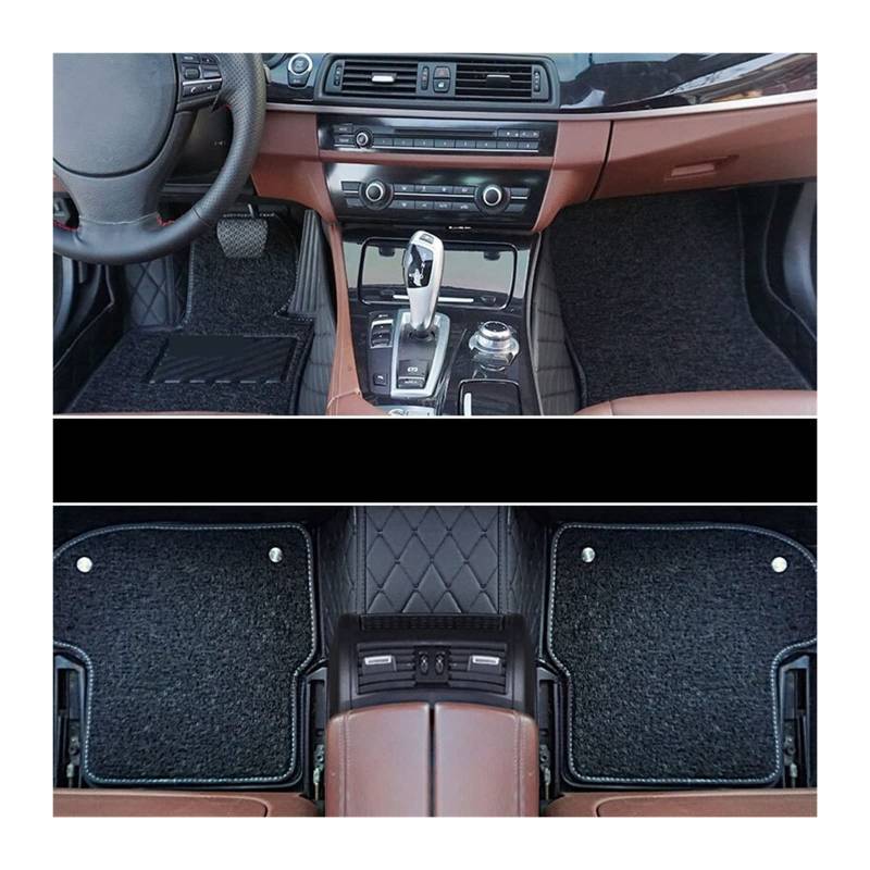 Autofußmatten Speziell kompatibel mit Mercedes C-Klasse Auto-Styling 3D Leder Auto Bodenmatte Autoboden(BLACK-BLACK-BLACK) von RQIVOTLEN