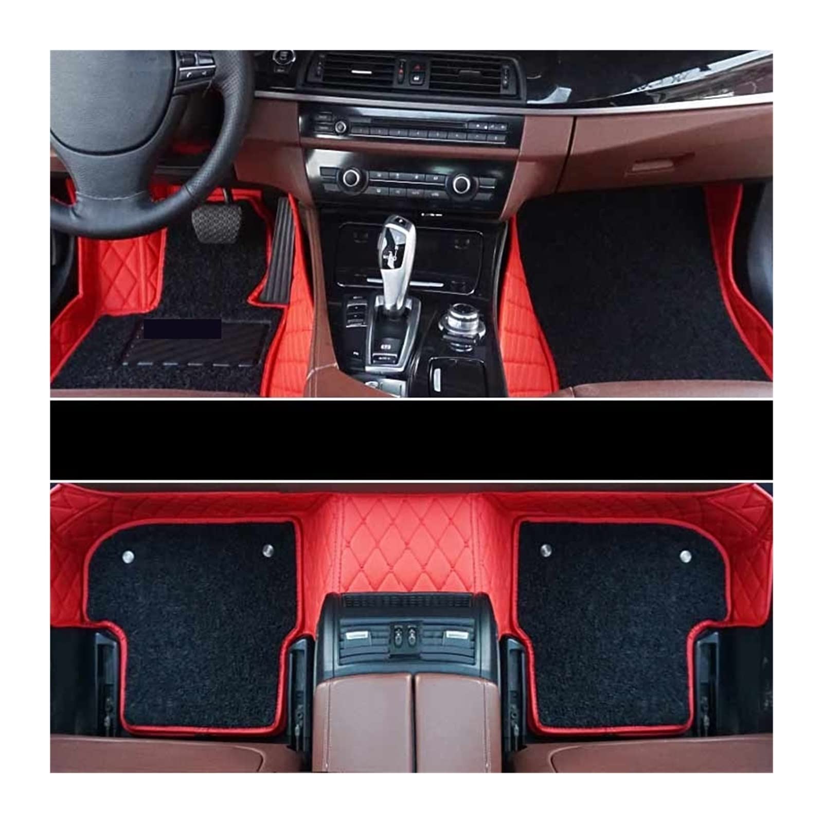 Autofußmatten Speziell kompatibel mit Mercedes C-Klasse Auto-Styling 3D Leder Auto Bodenmatte Autoboden(RED-RED-BLACK) von RQIVOTLEN