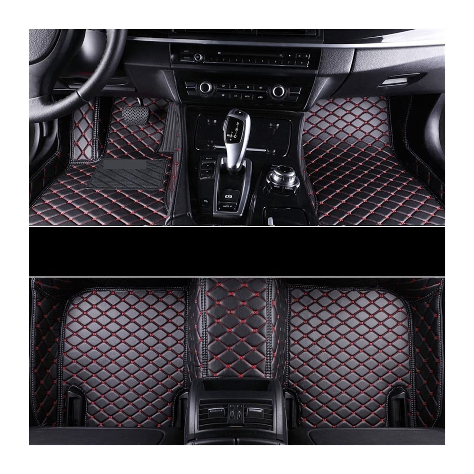 Autofußmatten Speziell kompatibel mit Mercedes C-Klasse Auto-Styling 3D Leder Autobodenmatte Autoboden(Blackred Line) von RQIVOTLEN