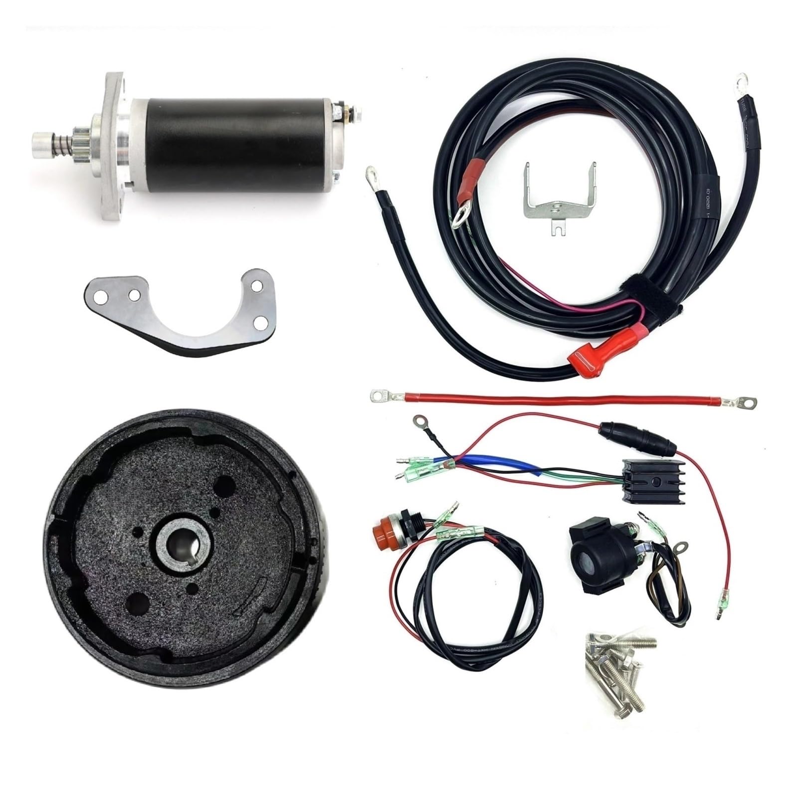 Elektrisches Startset T20, kompatibel mit HIDEA Außenborda, 2-Takt, 20 PS, kompatibel mit TOHATSU 15 PS, 18 PS, Starthilfe, Lenkradschalter (15 Horsepower) von RQIVOTLEN