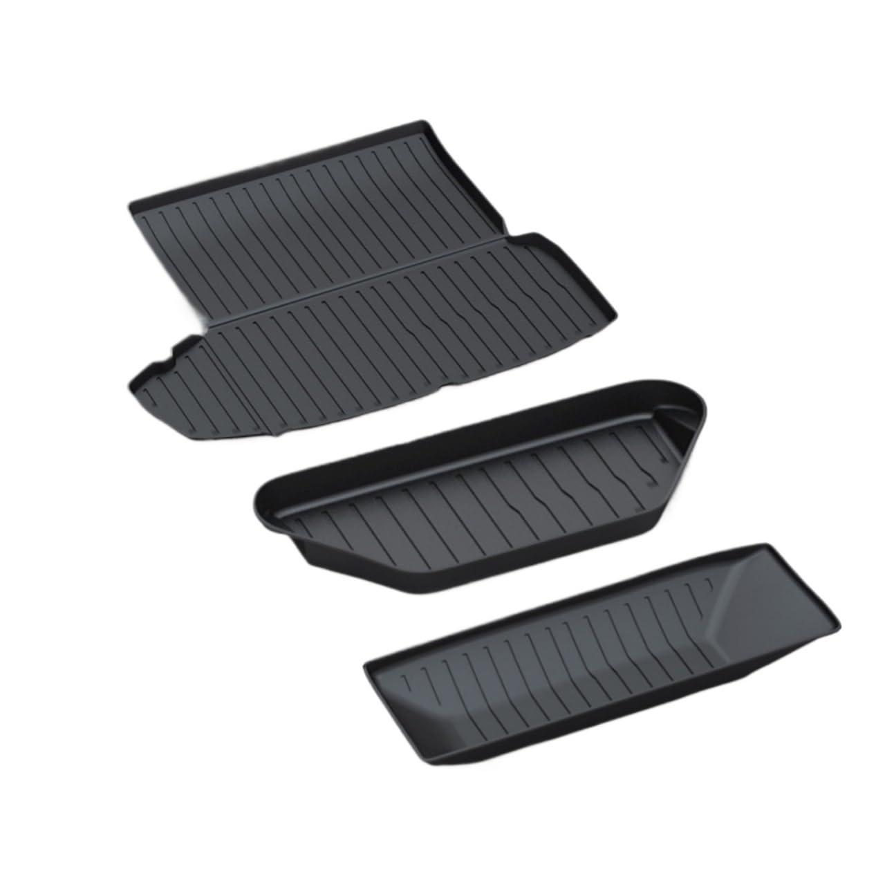 Fußmatten 2021 2022 Allwetter-Bodenmatte für Hinten Cargo Liner Matte Bodenmatte Kompatibel Mit Tesla(3pcs Stamm Mats) von RQIVOTLEN