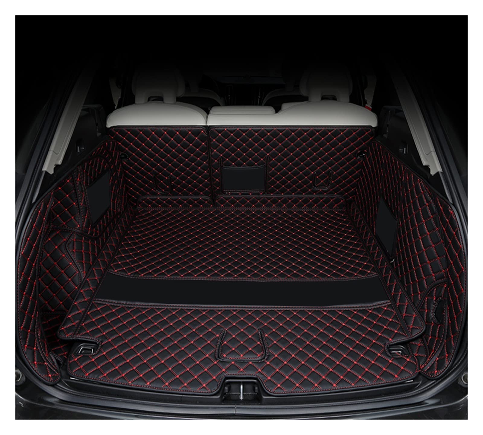 Leather Car Trunk Mats Compatible With Volvo V60 2011 2012 2013 2014 2015 2018 Tray Cargo Liner Accessories Styling(6 pcs) von RQIVOTLEN