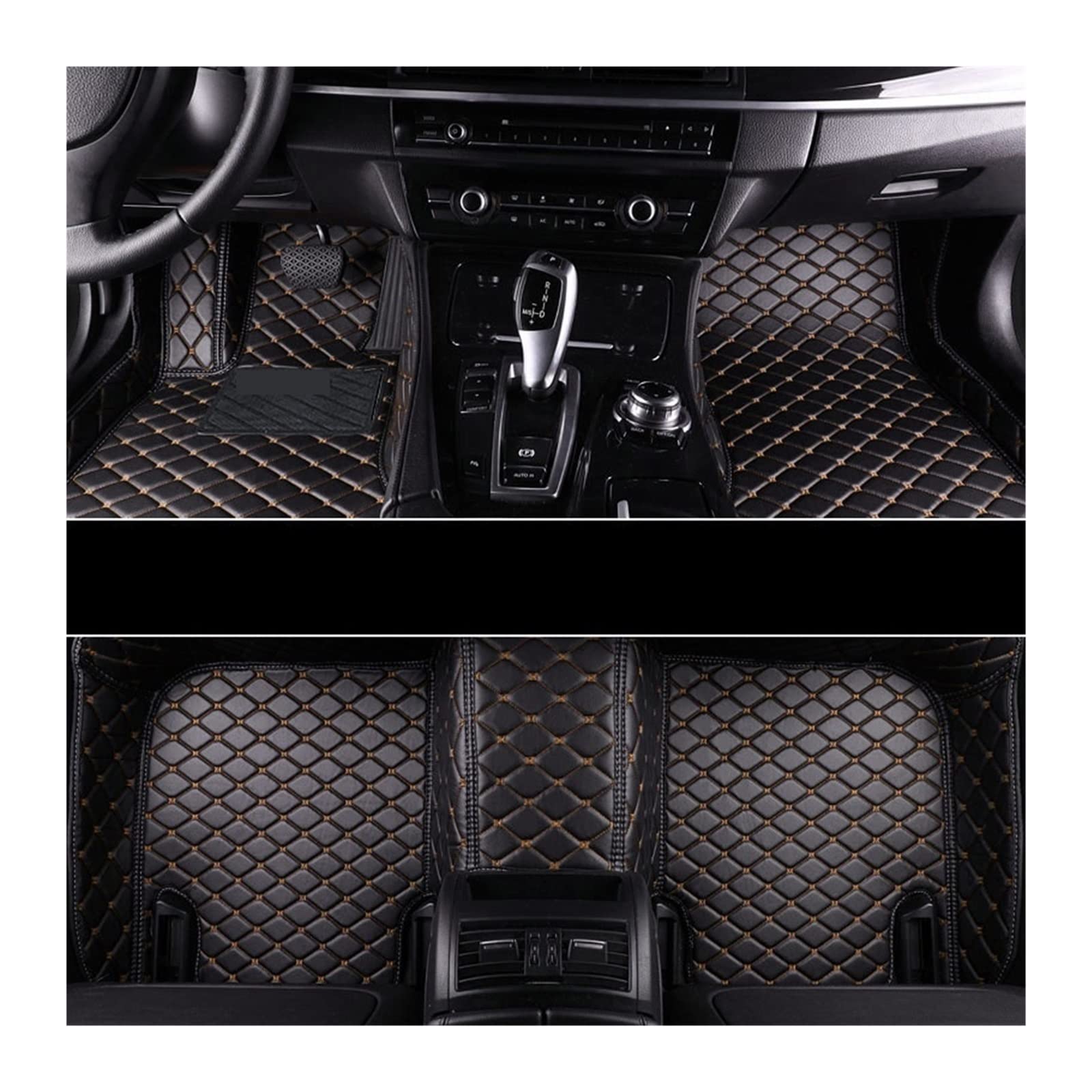 Leder 3D Bodenmatte Kompatibel mit SsangYong Actyon 2005-2019 Jahr I II Auto Bodenmatte Innenraum Bodenmatte (BLACK-COFFEE) von RQIVOTLEN