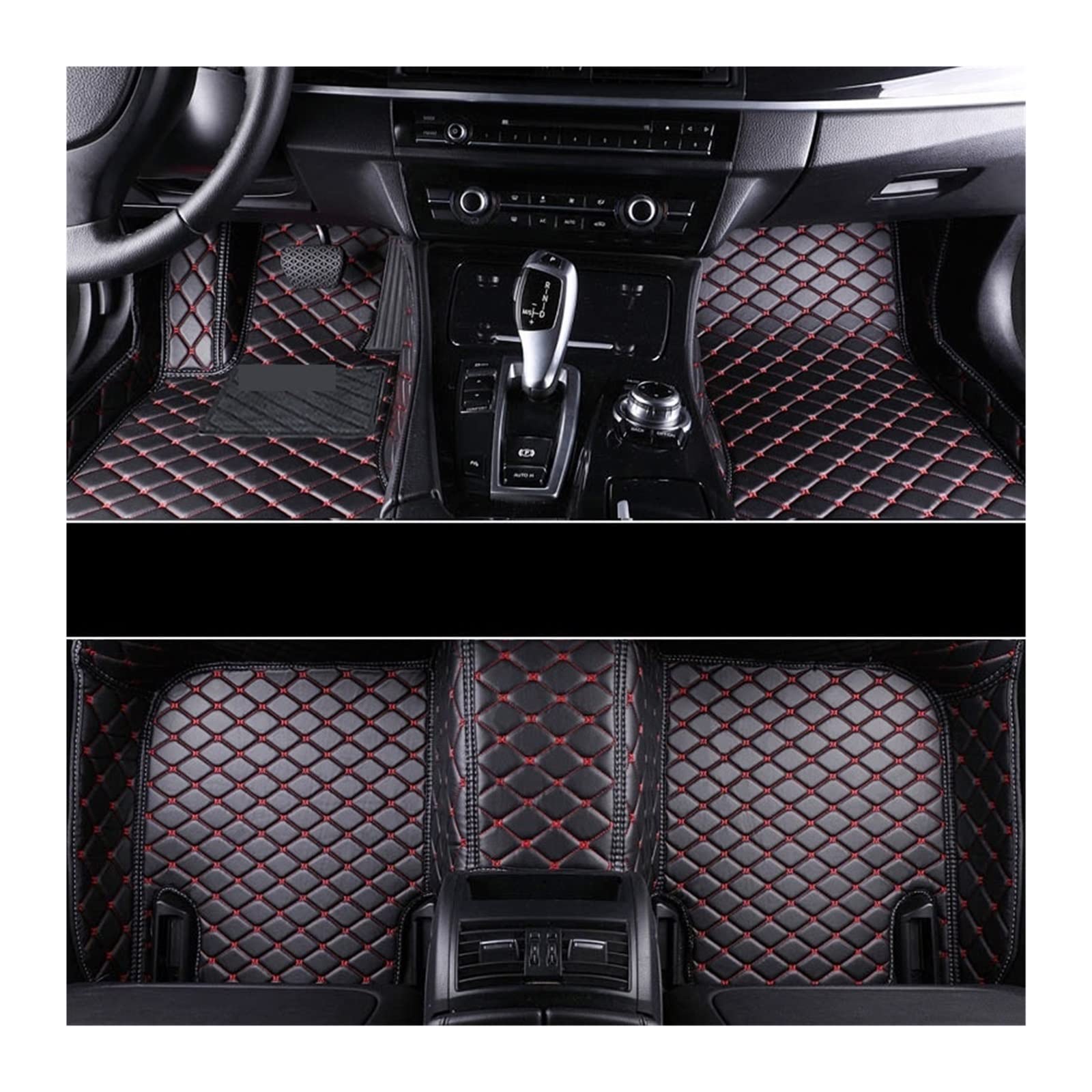 Leder 3D Bodenmatte Kompatibel mit SsangYong Actyon 2005-2019 Jahr I II Auto Bodenmatte Innenraum Bodenmatte (Lackrote Linie) von RQIVOTLEN