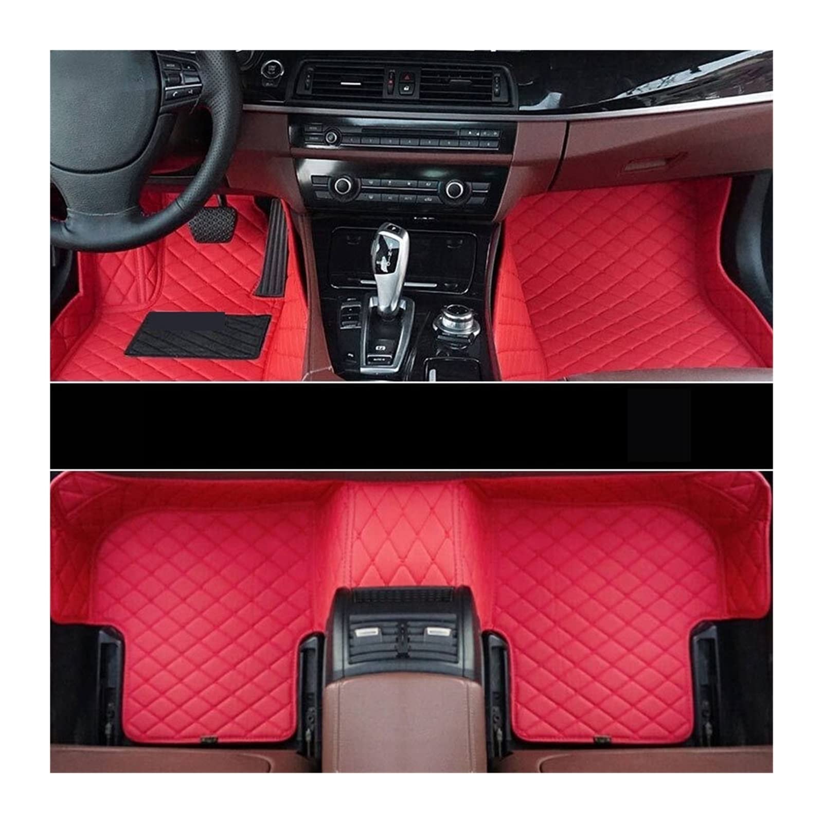 Leder 3D Bodenmatte Kompatibel mit SsangYong Actyon 2005-2019 Jahr I II Auto Bodenmatte Innenraum Bodenmatte (Red-rot) von RQIVOTLEN