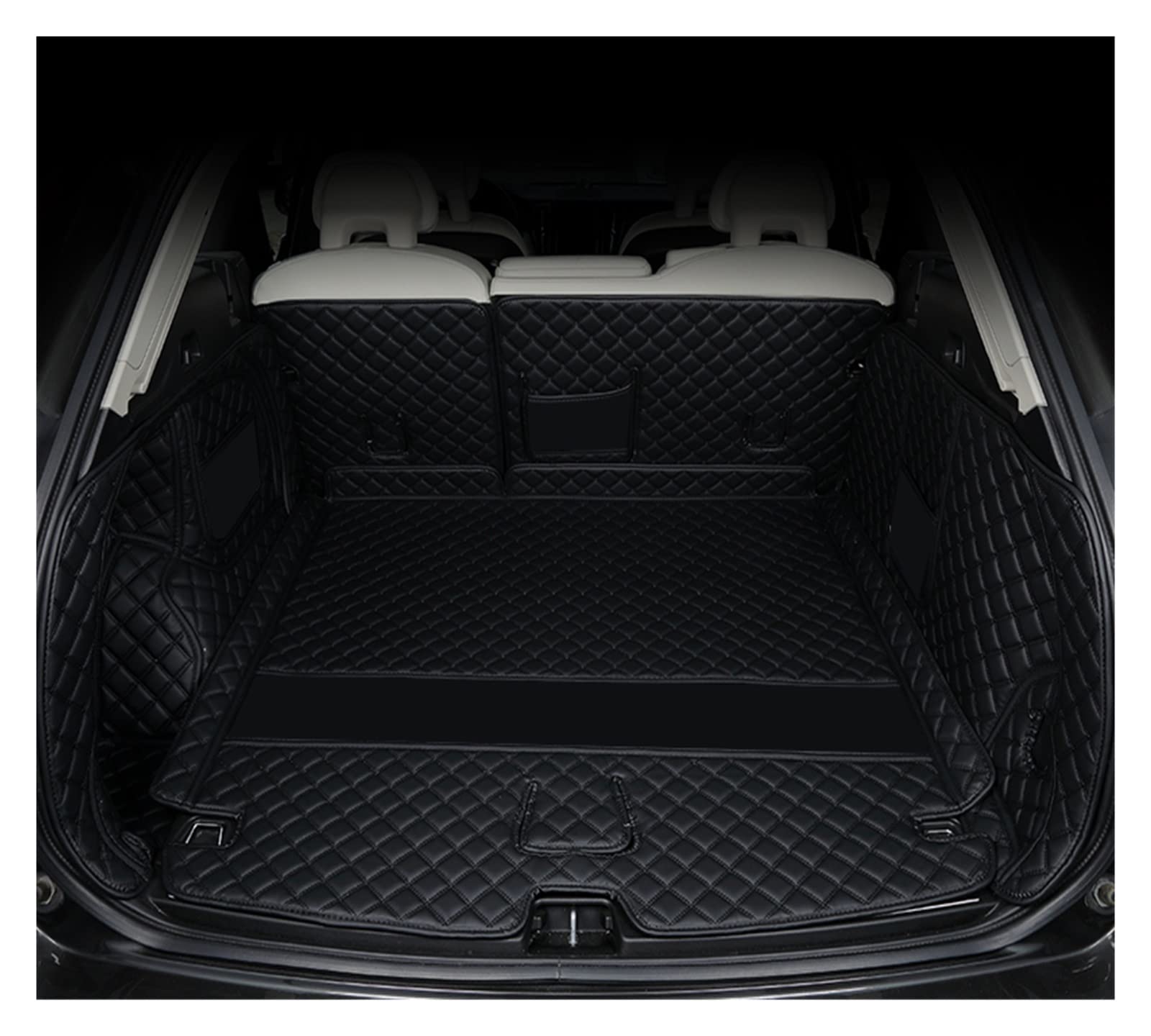 Leder Kofferraum Matten Kompatibel Mit Volvo V60 2011 2012 2013 2014 2015 2018 Schublade Cargo Liner Zubehör Styling(6pcs-03) von RQIVOTLEN