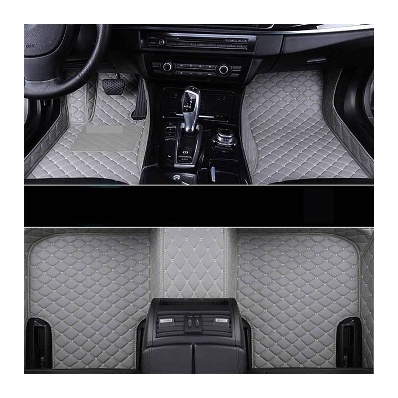 Teppiche PU Leder Auto Bodenmatte Kompatibel Mit Q7 2006-2019 Interieur Zubehör für Auto Leder Auto Fußmatten (Grau-grau) von RQIVOTLEN