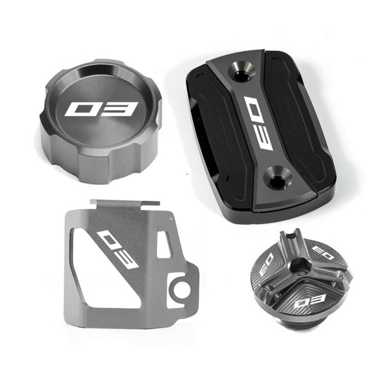 Compatible With MT03 MT-03 2015-2020 2021 2022 2023 2024 Motorcycle Accessories Brake Fluid Reservoir Covers Engine Oil Filler Cap(4-Grey) von RQMPHUGNCF