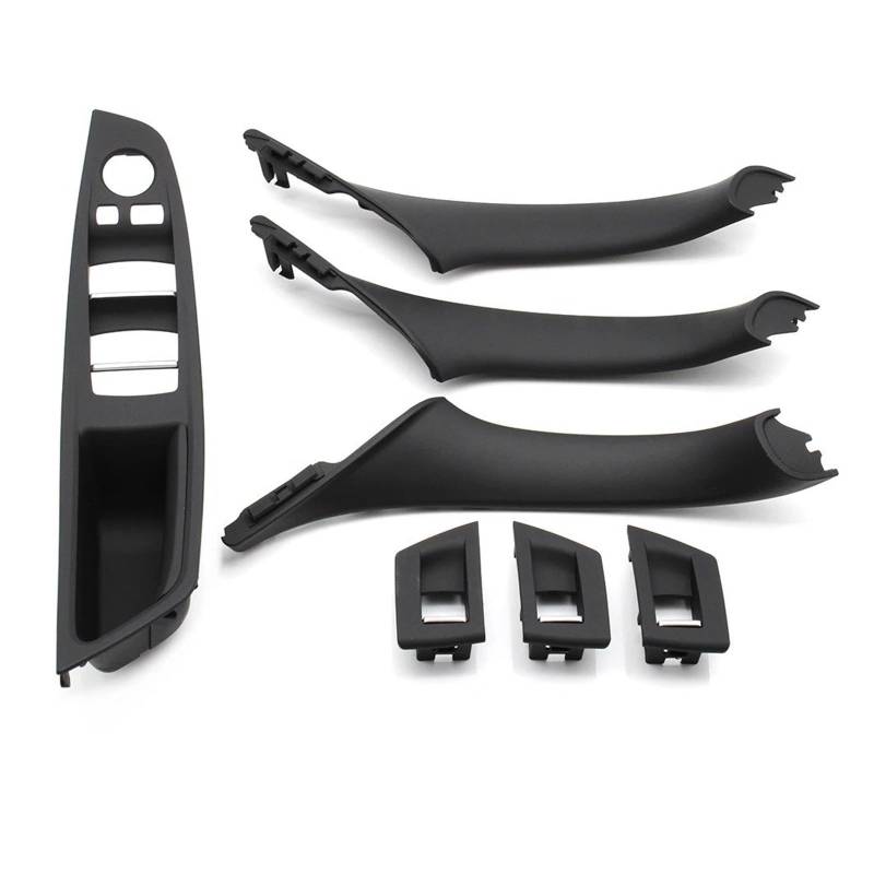 Auto Innen Türgriff Links Stick LHD Beige Schwarz Carbon Faser Auto Innen Tür Griff Pull Set Für 5 Series Für F10 Für F18 523 525 528 Türgriff Innen Autotürgriff(Model A Black) von RRKBDQEL