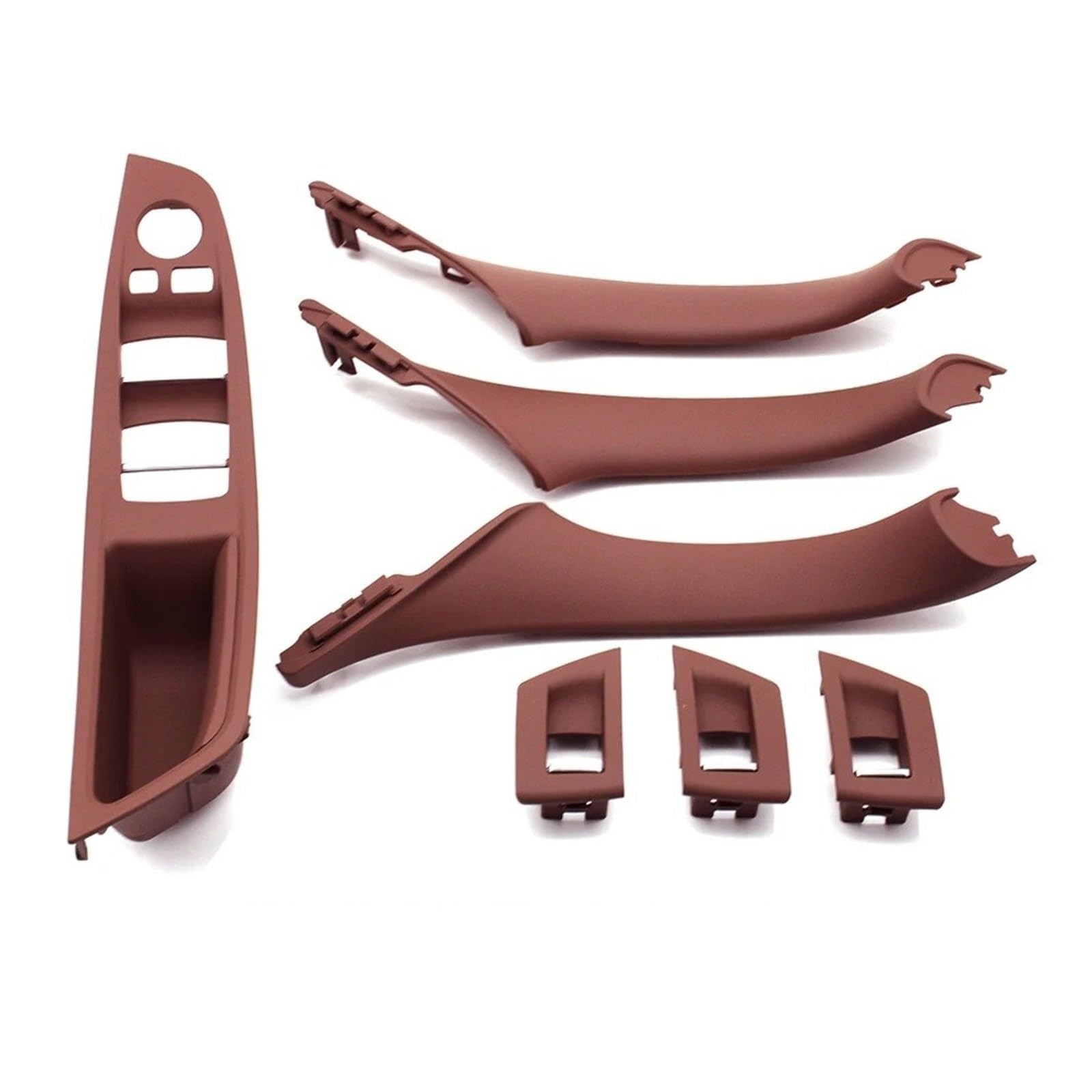 Auto Innen Türgriff Links Stick LHD Beige Schwarz Carbon Faser Auto Innen Tür Griff Pull Set Für 5 Series Für F10 Für F18 523 525 528 Türgriff Innen Autotürgriff(Model A Redbrown) von RRKBDQEL