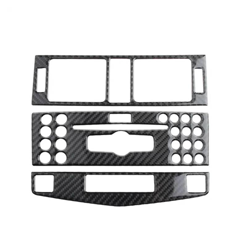 Console Panel Dekorabdeckung 3X Carbon Fiber Car Center Console Air Outlet Conditioner CD Panel Mid Air Vent Abdeckung Trim Für Für Benz C Für Klasse W204 07-10 Panel Abdeckung(Three Holes) von RRKBDQEL