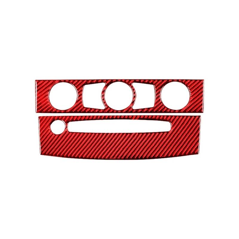 Console Panel Dekorabdeckung Für 5 Series E60 2004-2010 Zubehör Carbon Fiber Innen Auto Klimaanlage CD Bedienfeld Trim Abdeckung Rahmen aufkleber Panel Abdeckung(Style A(Red)) von RRKBDQEL