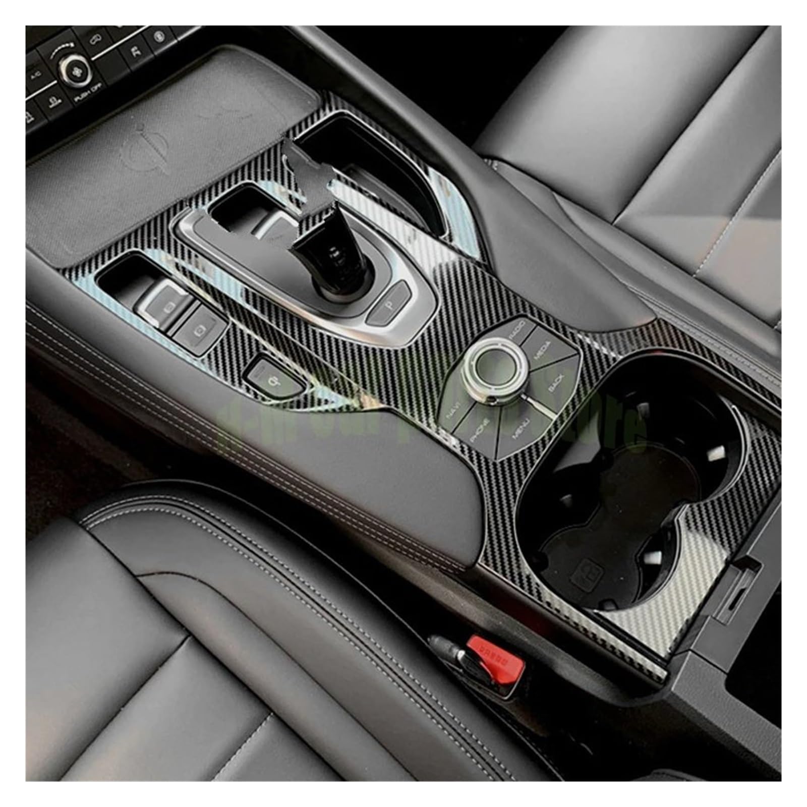 Console Panel Dekorabdeckung Für Haval F7 F7X Auto Getriebe Panel Cup Rahmen Dekoration Zierleisten Zubehör Edelstahl Innenleisten Chrom 2020-2019 Panel Abdeckung(Kohlefaser) von RRKBDQEL