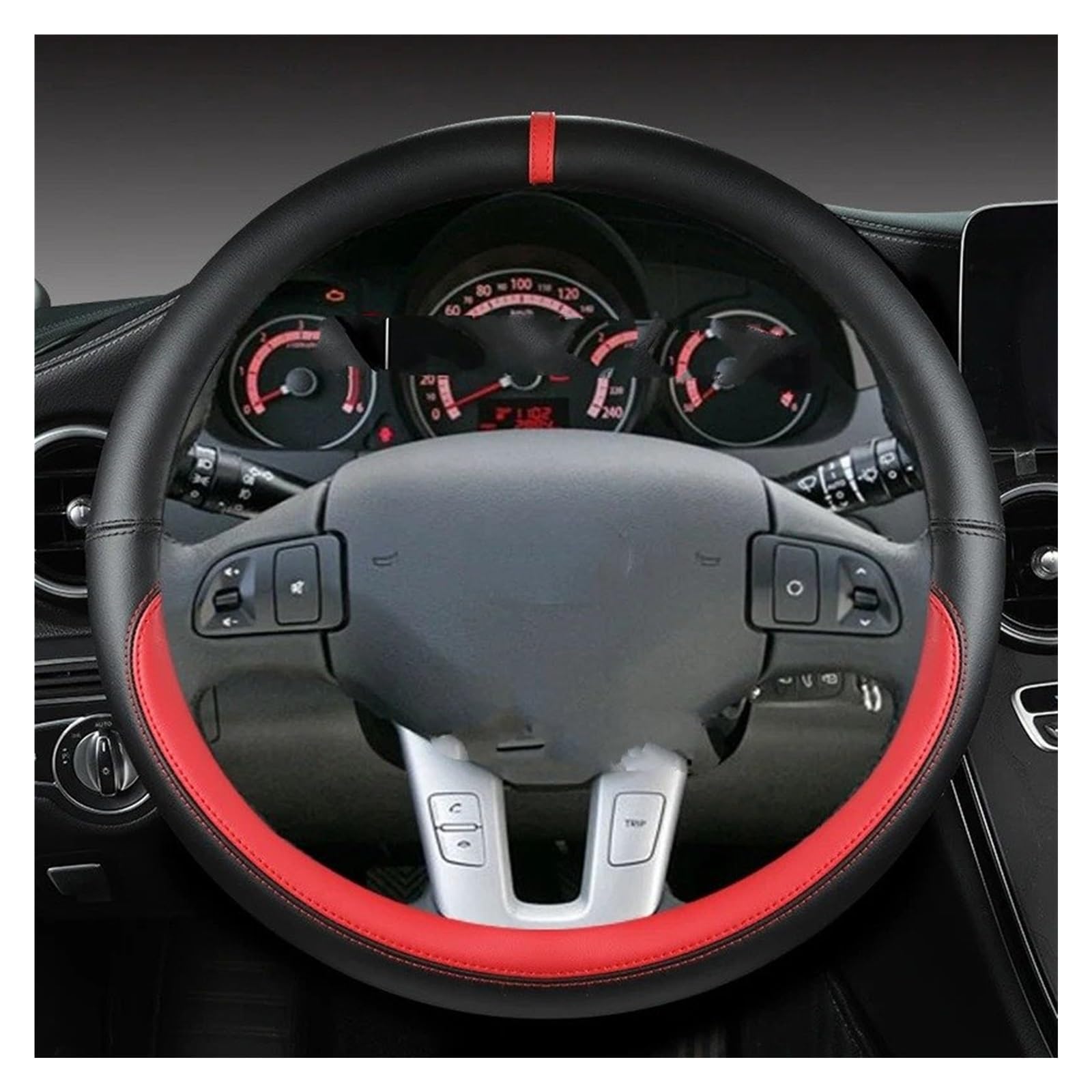 Lenkradabdeckung Mikrofaser Leder Auto Lenkrad Abdeckung Für Kia Für Ceed Für CEE Würde 2010 2011 2012 Auto Zubehör Auto Lenkradhüllen(Rot) von RRKBDQEL