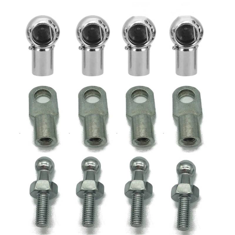 Motorhauben Gasfeder 4 Stück M8/M6 Universal 10 Mm Hinterer Kofferraum Vorne Motorhaube Gasdruckfeder Endstück Anschluss Kugelbolzengelenk Ventilfederschraube Hydraulische Gasdruckfeder(4pcs-Inner 8mm von RRKBDQEL