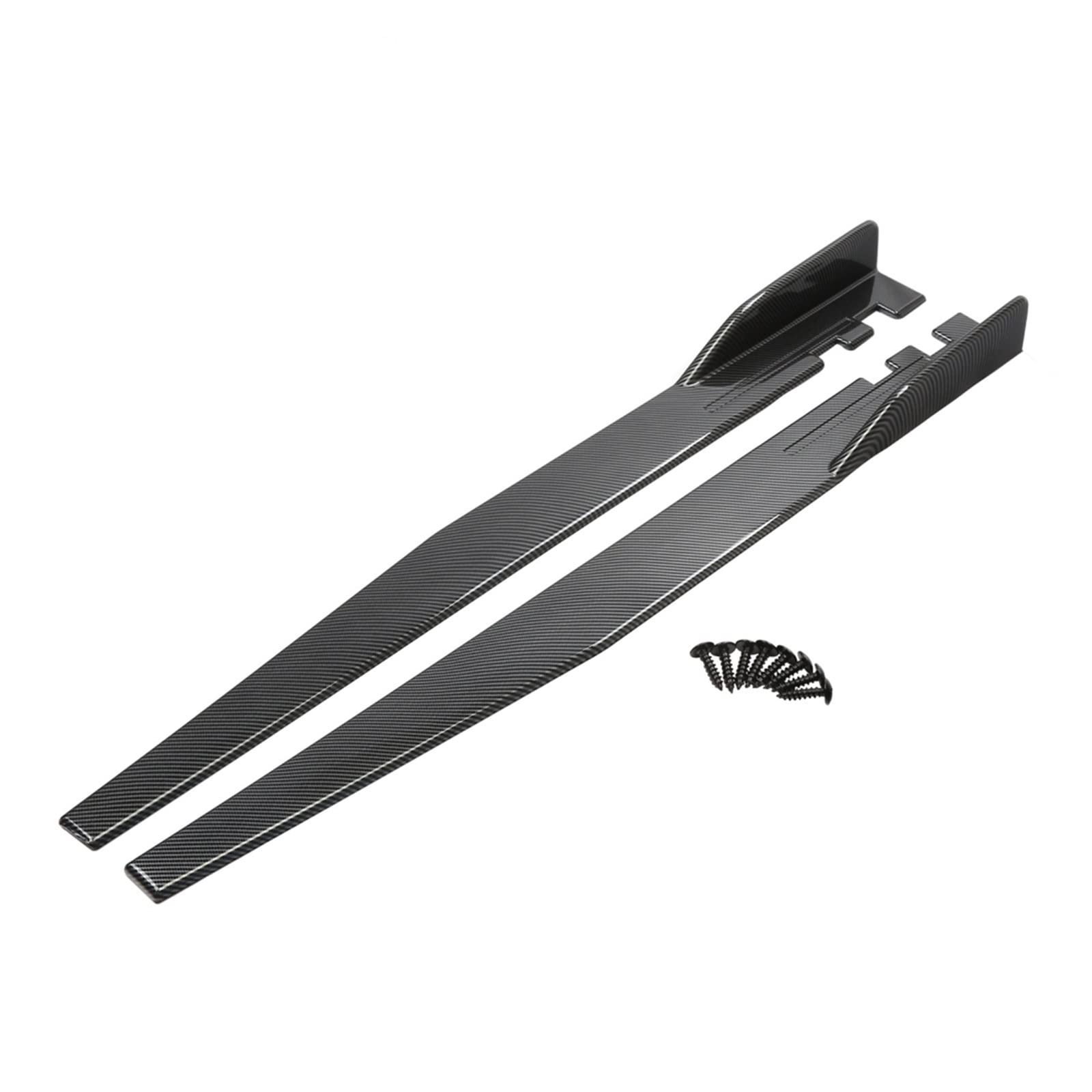 Trittbretter Seitenschweller 117,5 cm Auto Seite Rock Spoiler Rocker Splitter Canard PP Universal Auto Körper Außen Protevtive Verlängerung Dekoration Für Auto Schweller(Kohlenschwarz) von RRKBDQEL