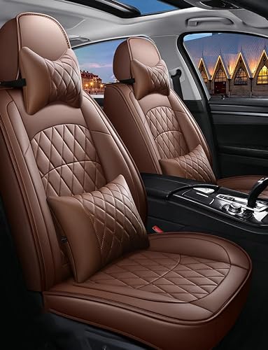 RRUFD Full Set Auto Sitzbezüge für Jaguar F-PACE SUV 2015 2016 2017 2018 2019-2024, 5-Sitze wasserdichte Autositzschoner Universal Auto Innenraum Schonbezüge Zubehör,B-Brown von RRUFD