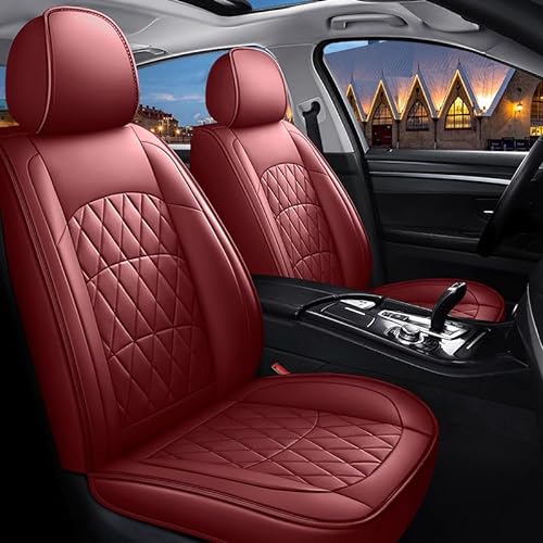 RRUFD Full Set Auto Sitzbezüge für Jaguar XJ X351 Sedan 2009 2010 2011 2012-2019, 5-Sitze wasserdichte Autositzschoner Universal Auto Innenraum Schonbezüge Zubehör,A-Red von RRUFD