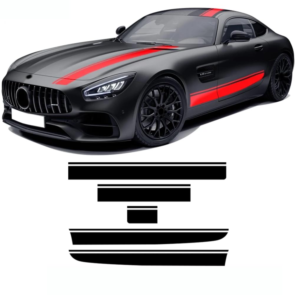 Autohaubenaufkleber, Dach, Heckkarosserie, Seitenstreifen, Rockaufkleber, für M=ercedes B=ENZ AMG GT C190 R190 GTS GTR GTC 2015-On 2021 Zubehör von RSPGMKIX