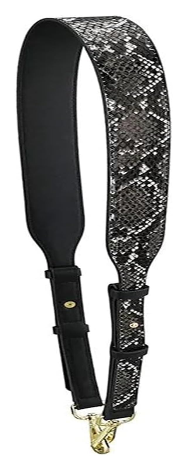 Ersatz-Taschengurte, Solider, breiter Schultergurt, verstellbar mit doppelseitigem, solidem Gürteltaschengriff for Damen, Grau, 104 cm – 116 cm, silberner Aufhänger(Black Snakeskin 104cm-116cm,Silver von RSRSR