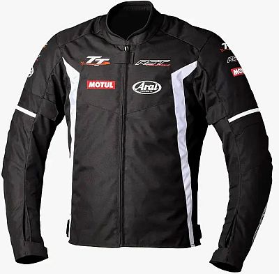 RST IOM TT Team Evo, Textiljacke wasserdicht - Schwarz/Weiß - M von RST