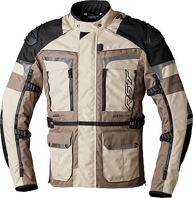 RST Pro Adventure-X, Textiljacke wasserdicht - Beige/Braun/Schwarz - L von RST