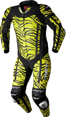 RST Pro Evo Airbag Tiger, Lederkombi 1tlg. perforiert - Schwarz/Neon-Gelb - 3XL von RST