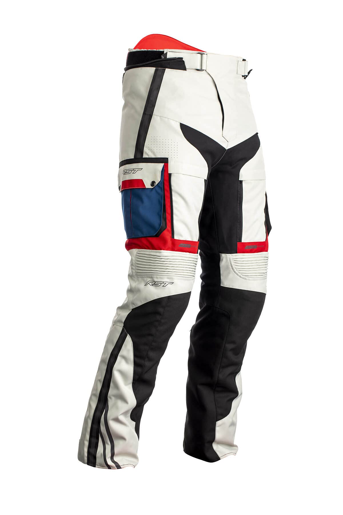 RST Pro Series Adventure-X Motorrad Textilhose Weiß/Blau/Rot 54 von RST