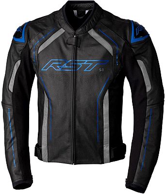 RST S-1, Lederjacke - Schwarz/Grau/Blau - M von RST