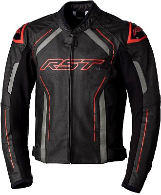 RST S-1, Lederjacke - Schwarz/Grau/Rot - M von RST