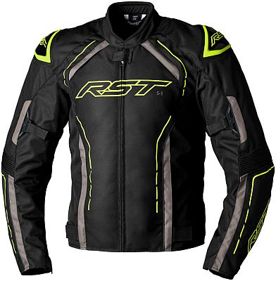 RST S-1, Textiljacke wasserdicht - Schwarz/Grau/Neon-Gelb - 3XL von RST