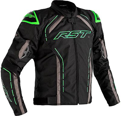 RST S-1, Textiljacke wasserdicht - Schwarz/Grau/Neon-Grün - M von RST