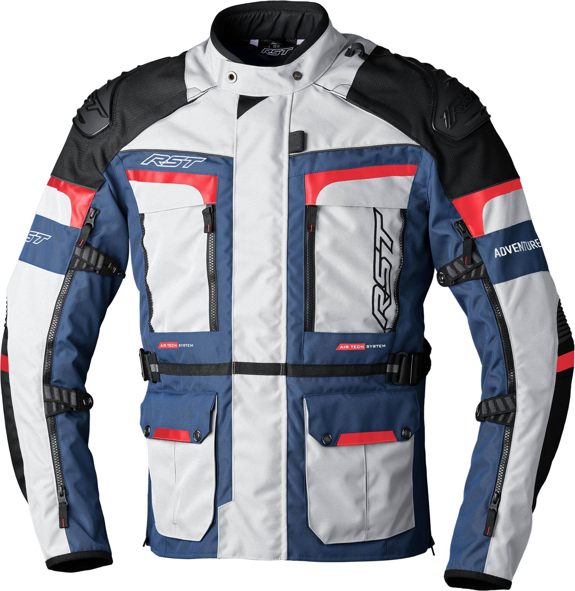 RST Textiljacke Adventure X, Silber/Dunkelblau/Rot, Größe 4XL (2409) von RST