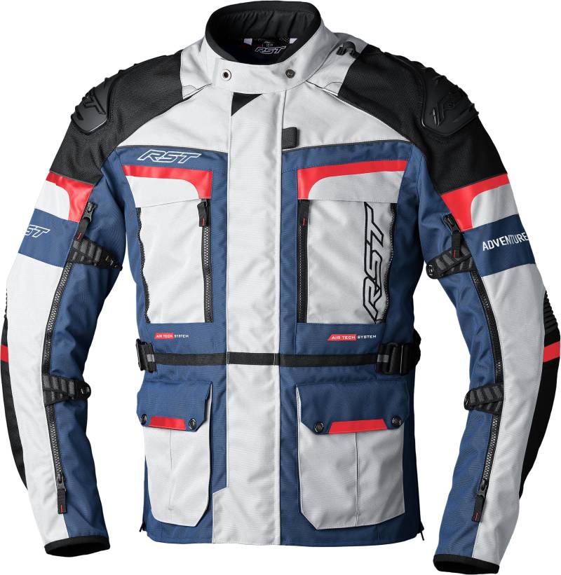 RST Textiljacke Adventure X, Silber/Dunkelblau/Rot, Größe 5XL (2409) von RST