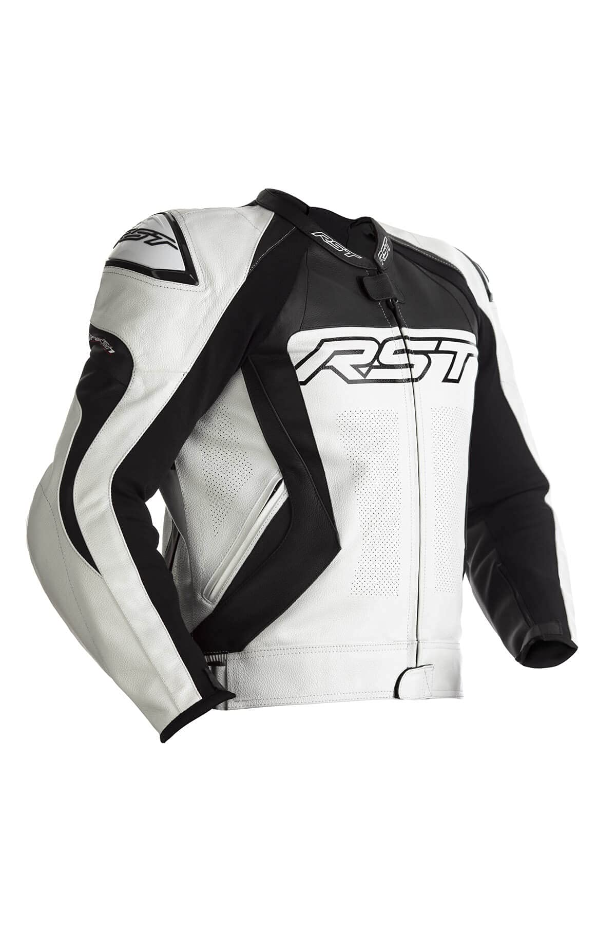 RST Tractech EVO 4 Motorrad Lederjacke (Black/White,XXL) von RST