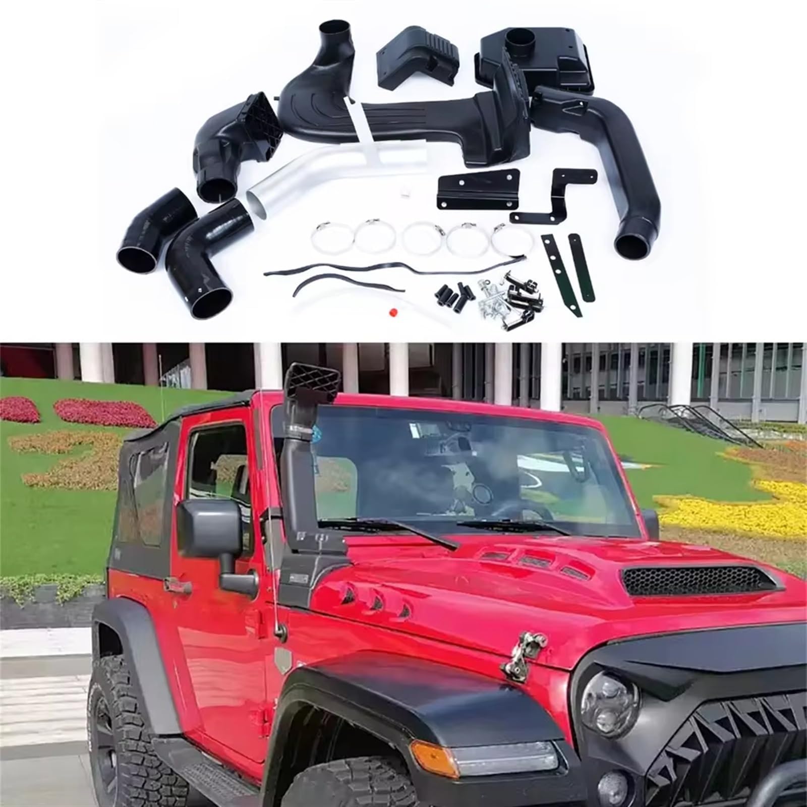 Auto Luftansaugrohr für AJeep Wrangler JK 2007 2008 2009 2010,Motor Luftansaugschlauch Auto Kaltluftansaugrohr Auto Zubehör von RSXZDKBZ