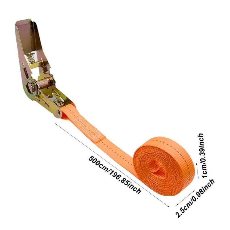 Motorrad-Spanngurte, Frachtgurte mit Befestigungsschnalle, kompatibel mit Autodach-Gepäck-Spanngurten, starker Ratschengurt, Kfz-Zubehör(ORANGE1) von RTdFBXC