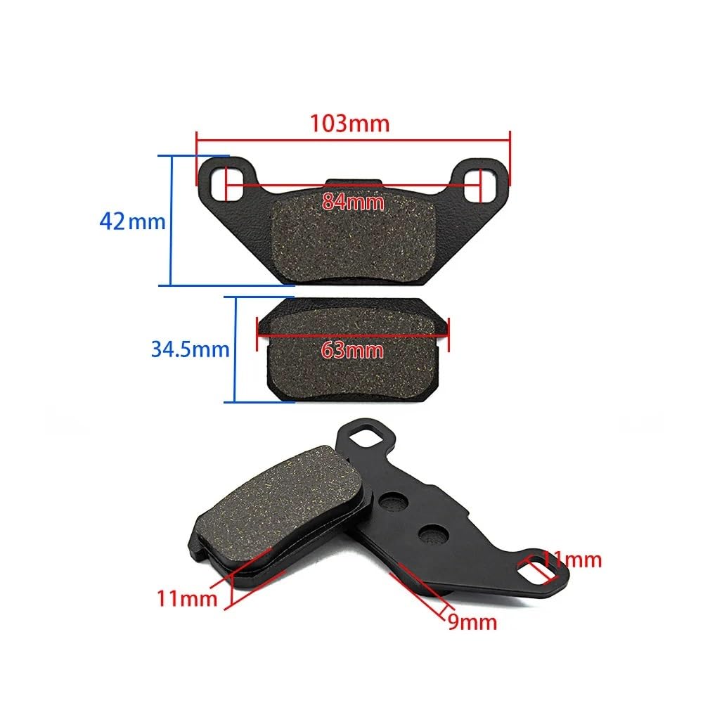 6 Stück kompatible Bremsbeläge für 500CC ATV Quad vorne Links vorne rechts und hinten(ABC) von RTqFZK