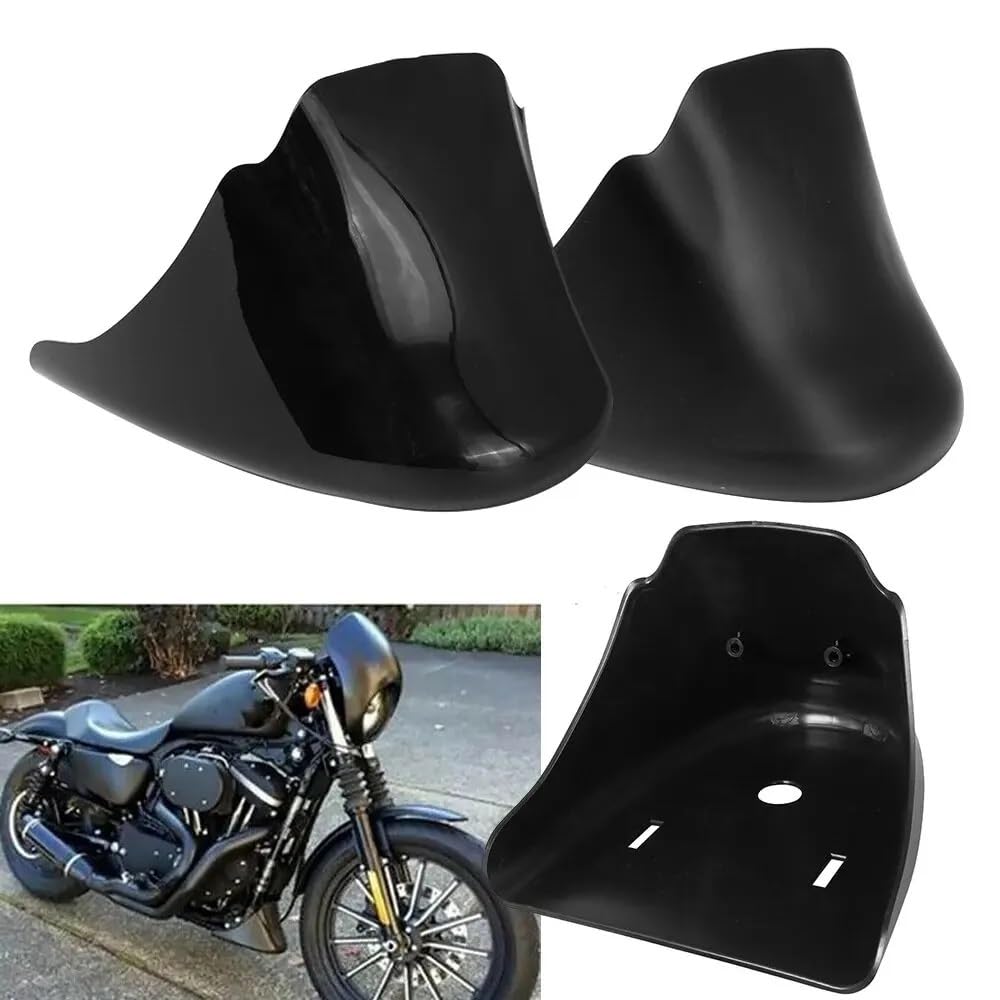 Mattglänzender schwarzer vorderer unterer Spoiler, Kotflügel, Luftdamm, Kinnverkleidung, kompatibel mit Sportster 883 1200-Modellen(Matte Black) von RTqFZK