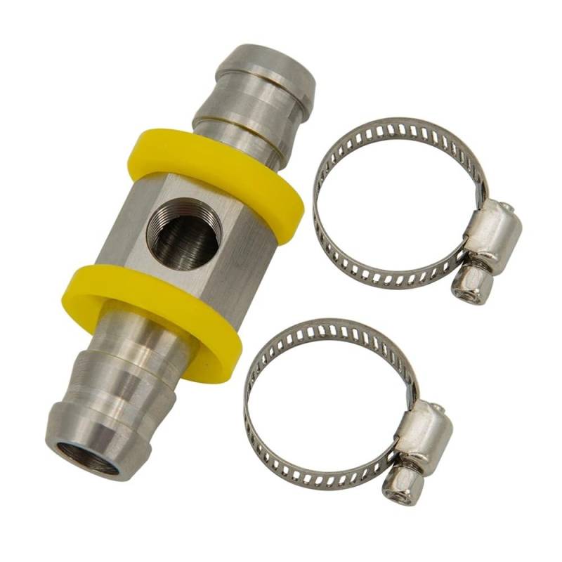 3/8 NPT Or 1/2 NPT Fuel Line Hose T-Fitting Adapter Fit 1/8-27 NPT Port For Fuel Pressure Gauge Sensor With Hose Clamps RUAJOGYNVM(1 2NPT) von RUAJOGYNVM