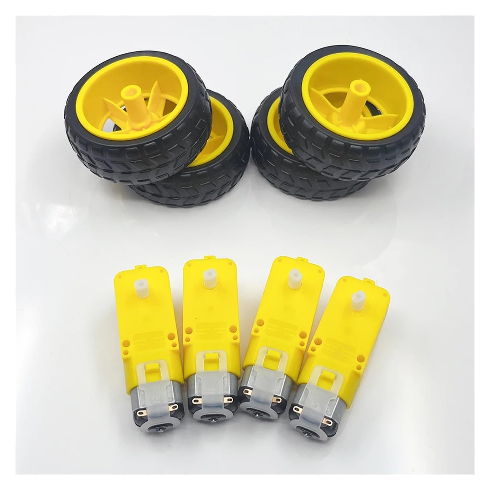 4pcs/lot Dual Shaft TT Gear electronic starter Engine Low Speed Tire Wheel 3V 5V 6V 7.4V for Smart Car Toy Model Car DIY RUAJOGYNVM(4 x Motor 4 x Wheel) von RUAJOGYNVM